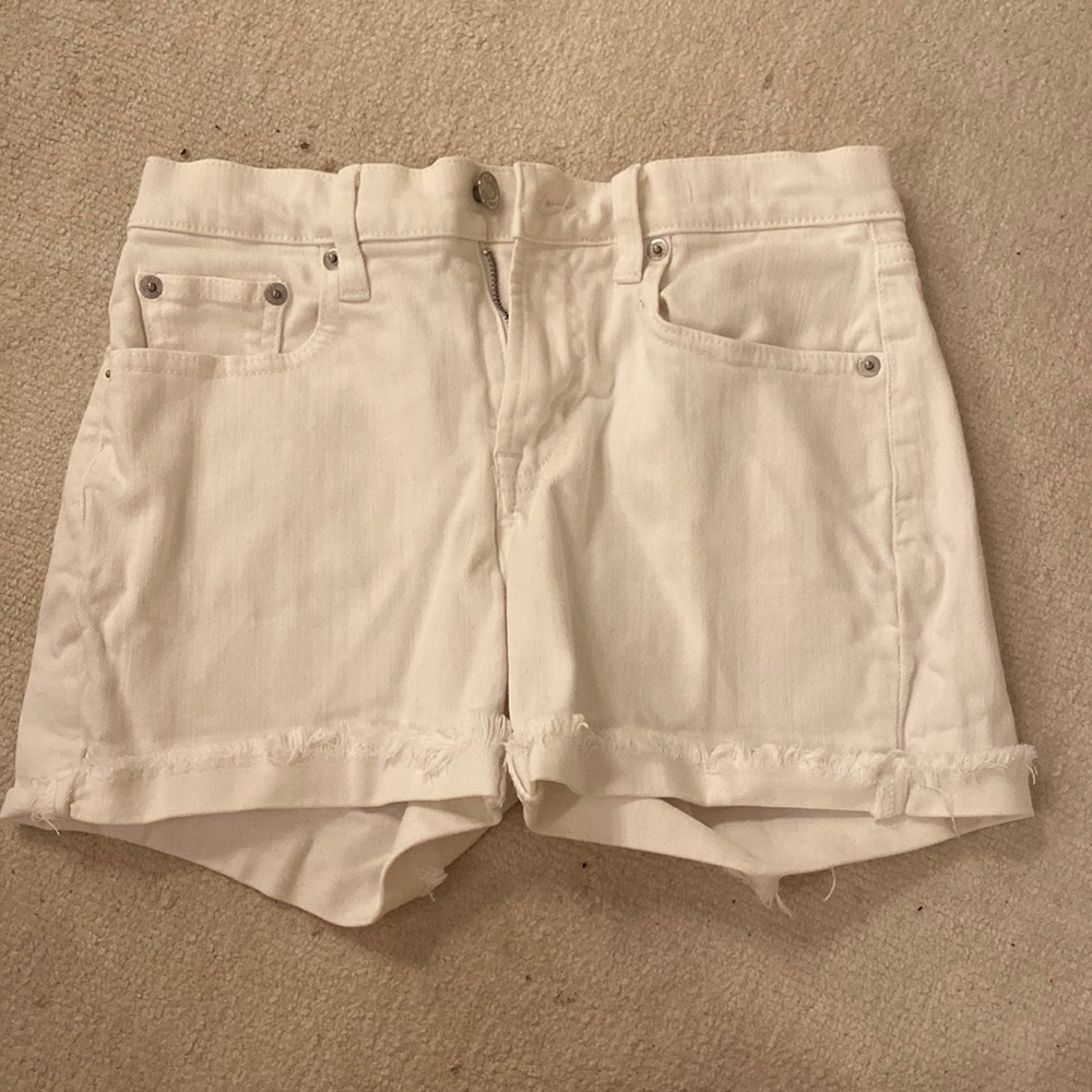 White jean shorts